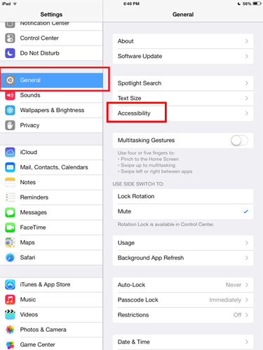 iOS 7 General Settings, Accessibility